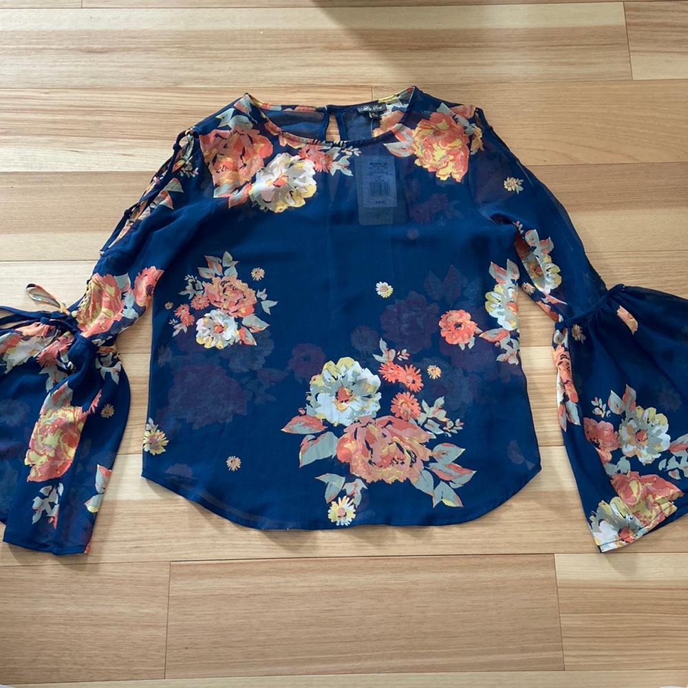 Lily Rose floral sheer top